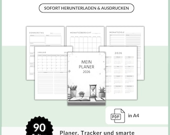 ADHS Planer 2026 | PDF in A4 zum herunterladen | für mehr Struktur und Fokus | Planer und Kalender für ADHS und Neurodivergenz