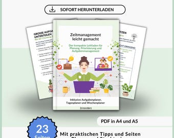 ADHS Zeitmanagement Paket für Teenager und Erwachsene zum Download mit Erklärungen, Tipps und Planungsseiten