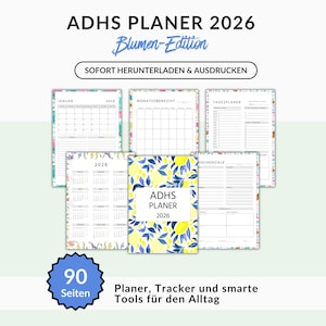 ADHS Planer 2026 als PDF Download für Erwachsene – für Struktur, Selbstfürsorge & mentale Gesundheit image 1