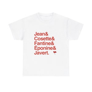 Les Miserables Broadway Musical Names List Tee, Broadway gift, Musical Theater Gift, Broadway Fan Gift, Broadway Actor Shirt, Theat