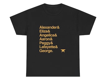 Camiseta Hamilton - Alexander Hamilton, Lista de Nomes de Apostas | Presente para Fãs do Musical da Broadway de Lin-Manuel Miranda e História