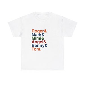 Rent Names List Tee, Broadway gift, Broadway Musical, Musical Theater Gift, Broadway Fan Gift, Actor Shirt, cast gift, theatre fan