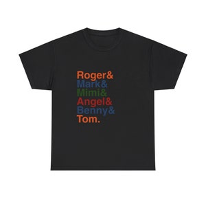 Rent Names List Tee, Broadway gift, Broadway Musical, Musical Theater Gift, Broadway Fan Gift, Actor Shirt, cast gift, theatre fan