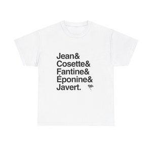 Les Miserables Broadway Musical Names List Tee, Broadway gift, Musical Theater Gift, Broadway Fan Gift, Broadway Actor Shirt, Theat
