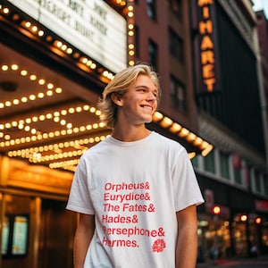 Hadestown Broadway Musical Names List Tee, Broadway gift, Musical Theater Gift, Broadway Fan Gift, Broadway Actor Shirt, theatre gif