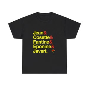 Les Miserables Broadway Musical Names List Tee, Broadway gift, Musical Theater Gift, Broadway Fan Gift, Broadway Actor Shirt, Theat