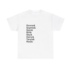 Mama Mia Broadway Musical Names List Tee, Broadway gift, Musical Theater Gift, Broadway Fan Gift, Broadway Actor Shirt, Theatre gift