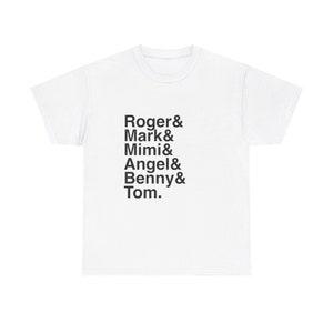 Rent Names List Tee, Broadway gift, Broadway Musical, Musical Theater Gift, Broadway Fan Gift, Actor Shirt, cast gift, theatre fan