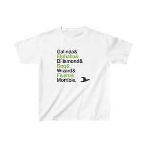 KIDS Wicked Broadway Musical Names List Tee, Broadway gift, Musical Theater Gift, Broadway Fan Gift, Broadway Actor Shirt, theatre gift