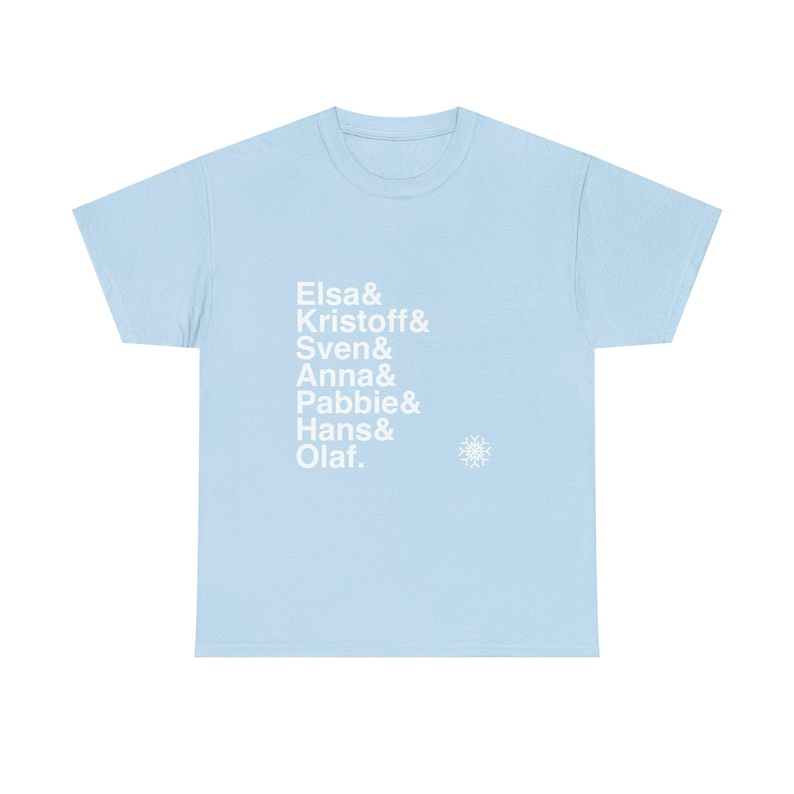 Frozen T-shirt - T-shirt met namenlijst Elsa, Anna, Olaf | Let It Go Disney Broadway muzikaal cadeau, sneeuwpopfan afbeelding 1