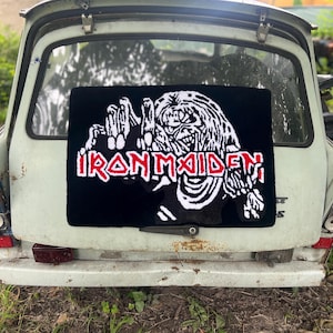 Handmade Tufted Iron Maiden Rug – Unique Gift for Metal Fans, carpet, Rug Clinic, heavy metal decor, iron maiden fan, rock band rug