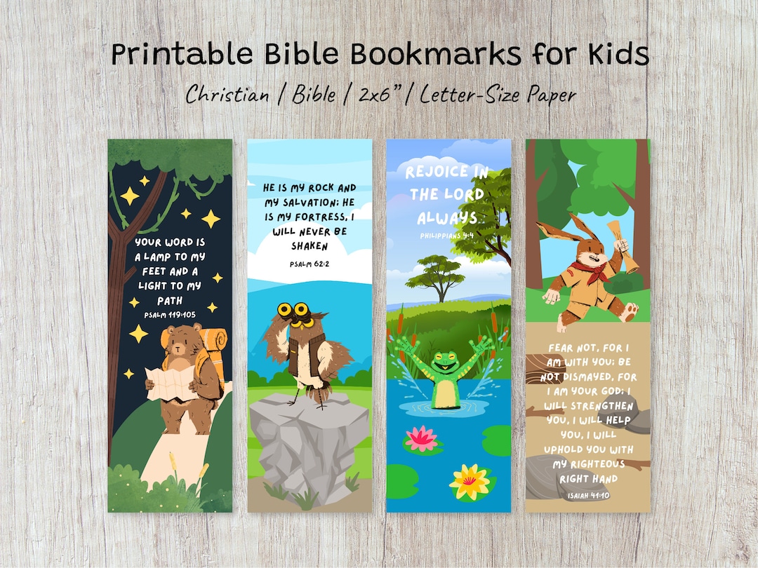 Printable Bible Bookmarks for Kids, Christian Bookmarks, Bible Verses ...