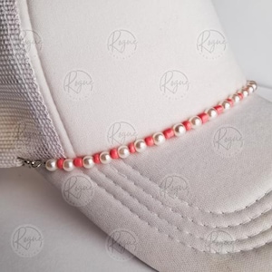 Pearl and Hot Pink Trucker Hat Chain