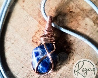 Colgante y collar de sodalita