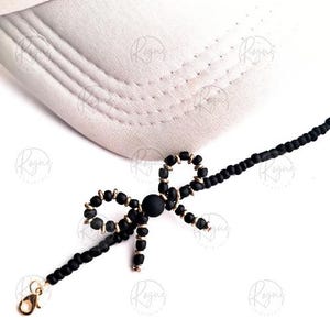 Black and Gold Bow Trucker Hat Chains