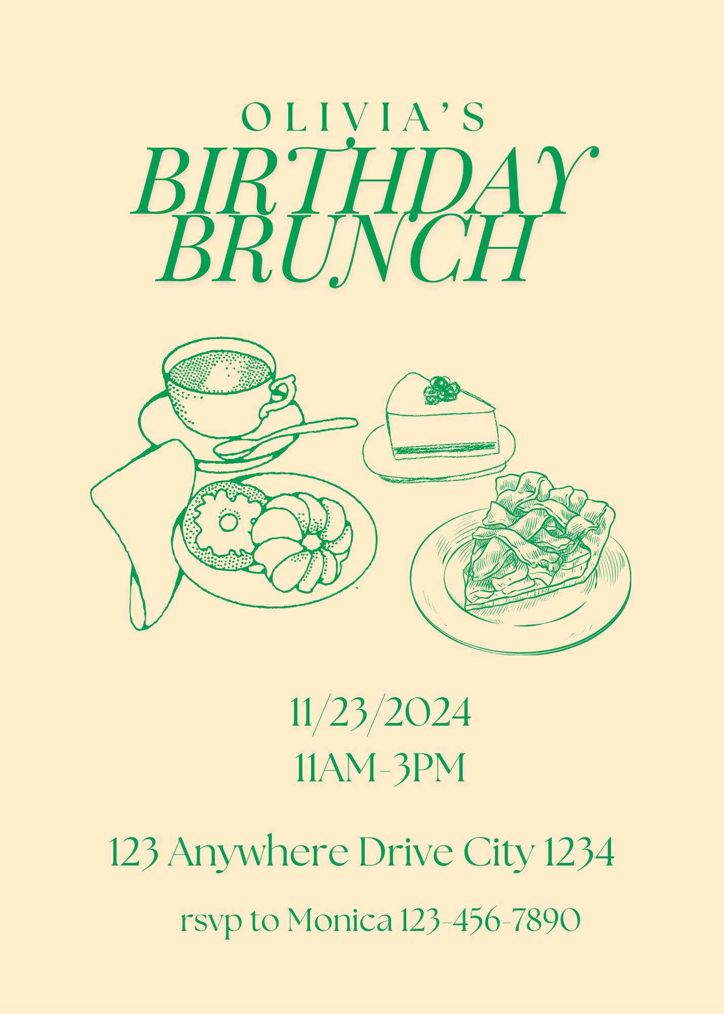 EDITABLE Birthday Brunch Invitation Template, Birthday Brunch ...