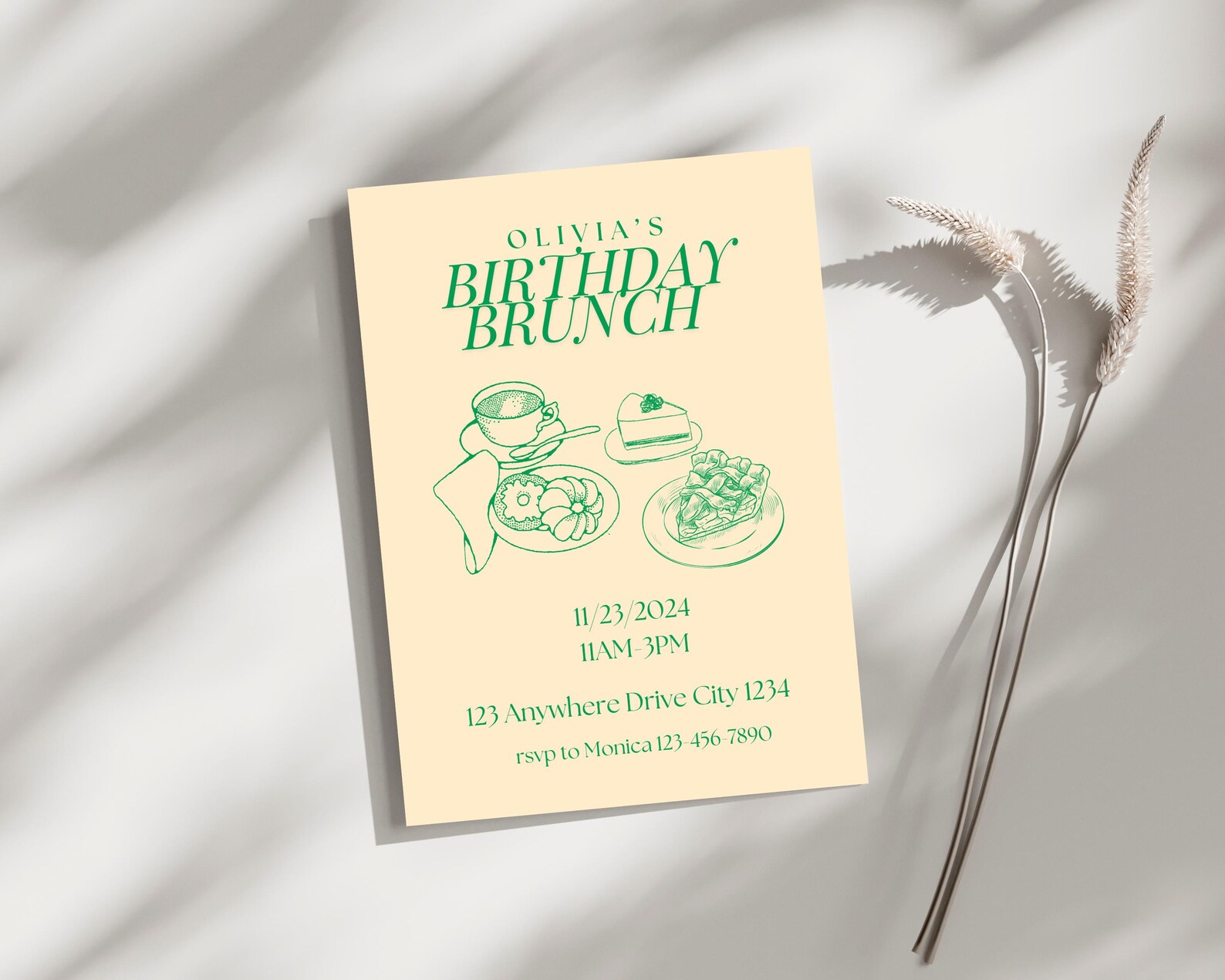 EDITABLE Birthday Brunch Invitation Template, Birthday Brunch ...