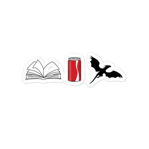 Diet Coke and Books Stickers Book Reader Stickers Laptop and Kindle Stickers