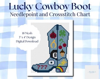 Tableau de couture pour bottes de cowboy porte-bonheur