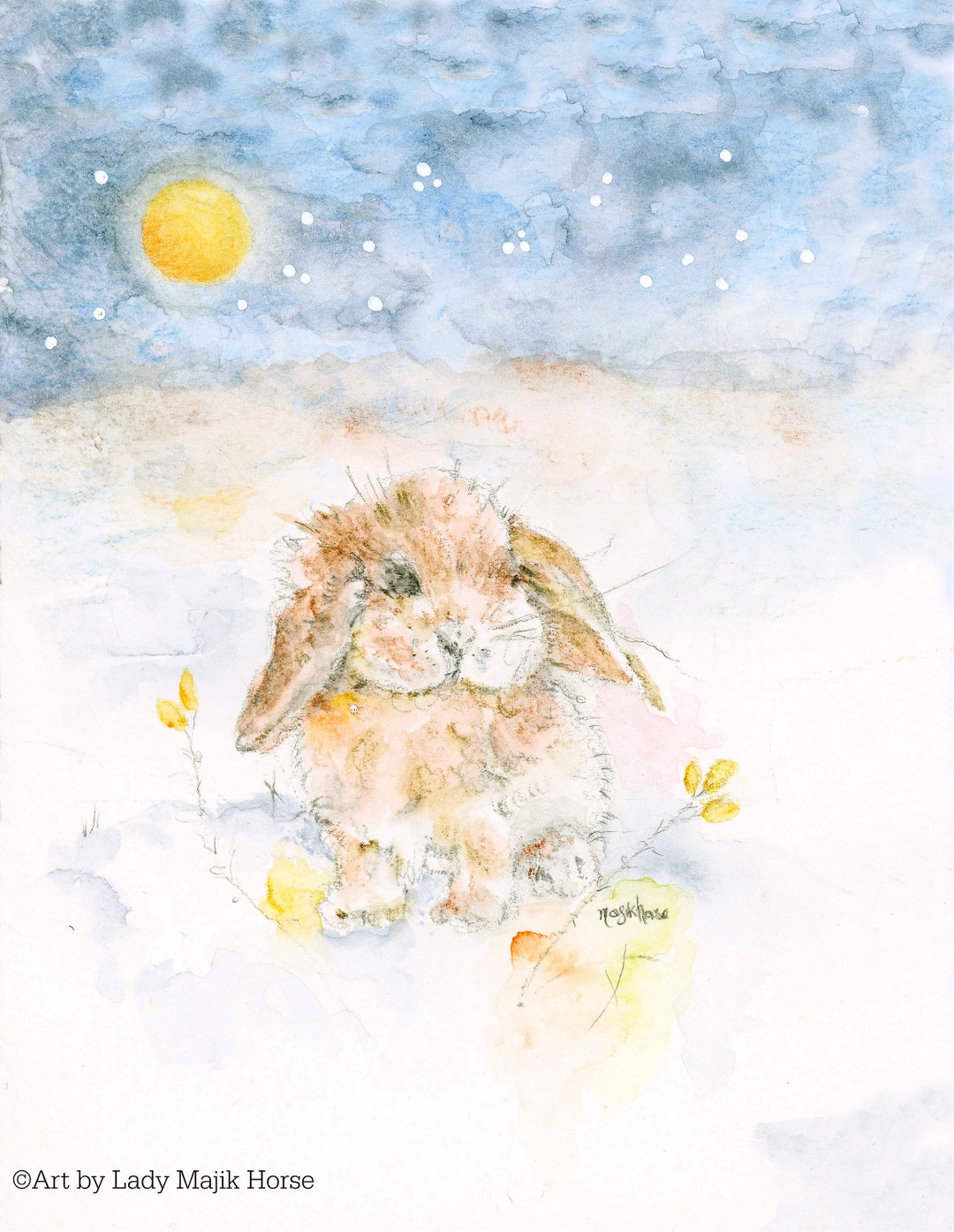 Spring Paintings Rabbit Bunny Rabbit Print, Rabbit Art Print, Bunny Art, Spring Painting ...