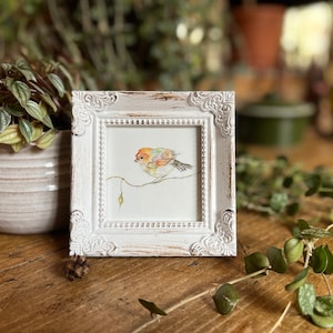 Little Bird Miniature Framed Art, Watercolor Art Print by Art by Lady Majik Horse, Small Art Mini Art, Tiny Art, Spring Art image 4