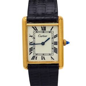 Cartier Paris Roman Dial Vermeil Tank Watch