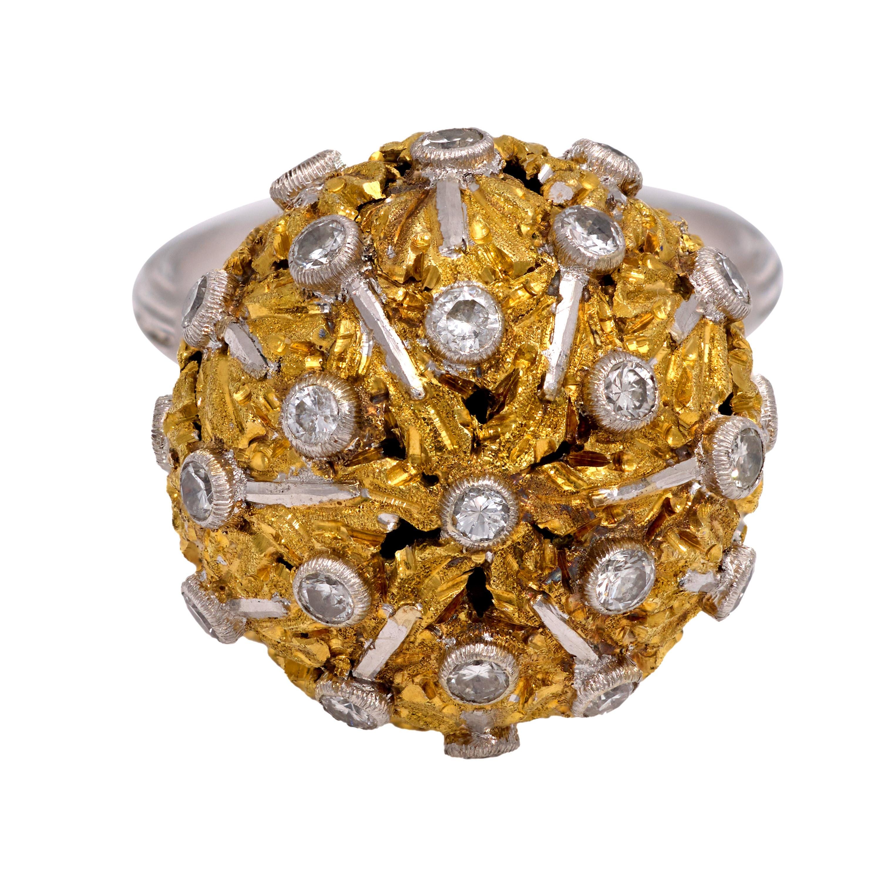 ブチェラッティ ダイヤモンド 18K イエロー＆ホワイトゴールド リング
