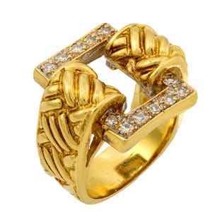 Vintage Diamond 18k Yellow Gold Ring