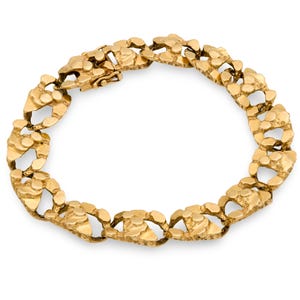 Vintage 14k Yellow Gold Nugget Bracelet