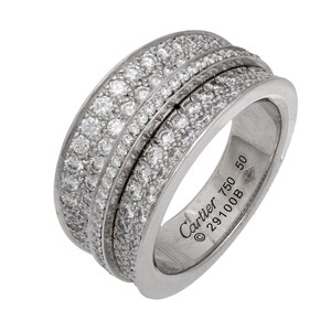 Cartier French Diamond 18k White Gold Ring