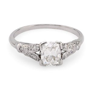Art Deco Gia 1.03 Carat Old Mine Cut Diamond Platinum Engagement Ring