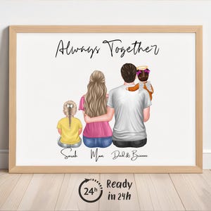 Regalo de aborto espontáneo, retrato familiar personalizado por pérdida de bebé, regalo por pérdida de bebé, arte de pared de mamá de un ángel que nació muerto, pérdida del embarazo