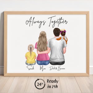 Prezent z okazji poronienia, spersonalizowany portret rodzinny z okazji utraty dziecka, prezent z okazji utraty niemowlęcia, martwo urodzona mama anioła, obraz ścienny, utrata ciąży