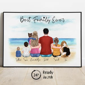 Custom Portrait Family Print, Personalized Gift for Family, Our Family Print, Gift for Mom Dad, Housewarming Gift, Father's Day Gift