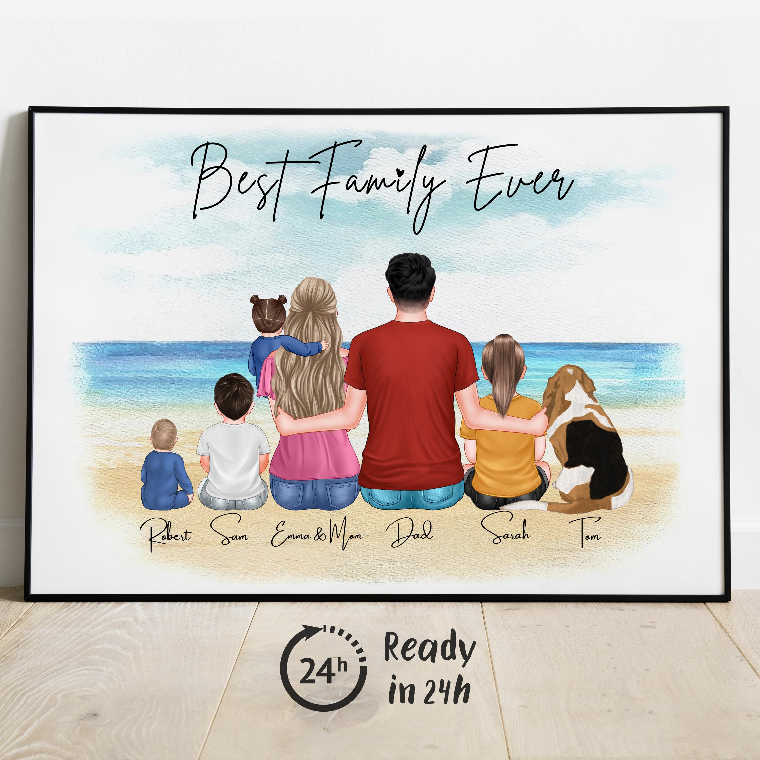 Custom Portrait Family Print, Personalized Gift for Family, Our Family ...