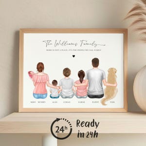 Custom Portrait Family Print, Personalized Gift for Family, Our Family Print, Gift for Mom Dad, Housewarming Gift, Father's Day Gift