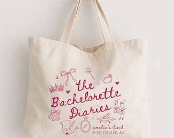 Bachelorette Diaries Tote Bag: Custom Bride Squad Gift