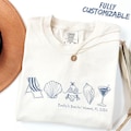 Custom Beach Bachelorette Comfort Colors Shirt, Coastal Bride Trip Tee, Bikini Shell Cocktail Party Shirt