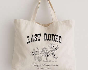 Custom Last Rodeo Bachelorette Tote Bag: Western Cowgirl Party Favor
