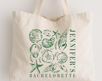 Seashell Bachelorette Party Tote Bag: Custom Beach Favor