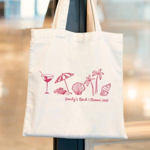 Custom Beach Bachelorette Tote Bag, Coastal Bach Party Favor ...