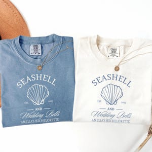 Custom 'Seashell & Wedding Bells' Bachelorette Shirt: Beach Bride Squad Tee