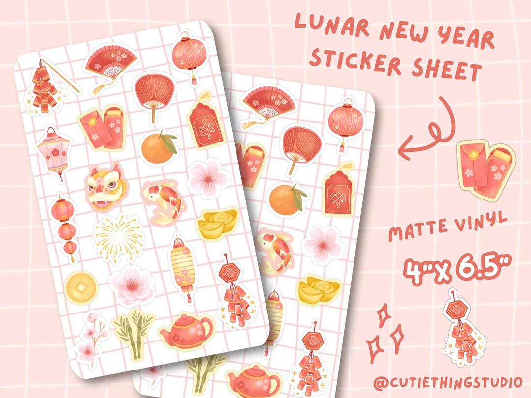 Lunar New Year Matte Vinyl Sticker Sheet: Year of the Snake - Etsy