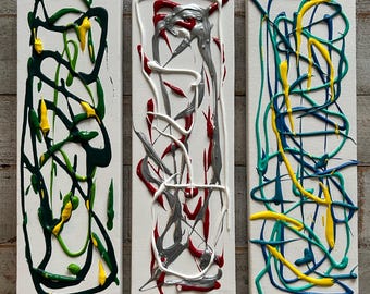 Triptyque acrylique sur toile