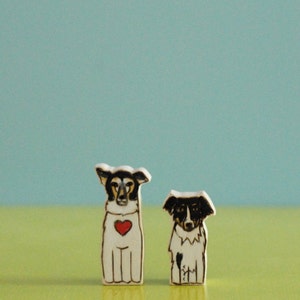 Custom Wedding Cake Topper Couple with Two Pets image 4