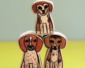 Custom Wooden Pet Likeness- Three Pets