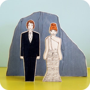 Custom Wedding Cake Toppers Couple with a Custom Mountain