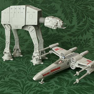 1995 Star Wars Action Fleet X-Wing & AT-AT Set with Figures – Galoob Micro Machines – Vintage Star Wars Toys – Great Condition