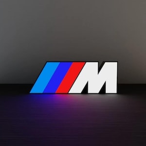 BMW M logo LED Lamp,Gift for him,Wall Decor,Handmade BMW Logo