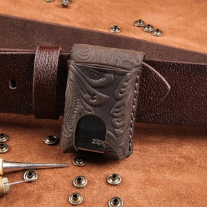 Zippo Leather Case,Custom Made Real Leather Zippo Case,Genuine Leather Zippo Case That Can Be Attached to a Belt